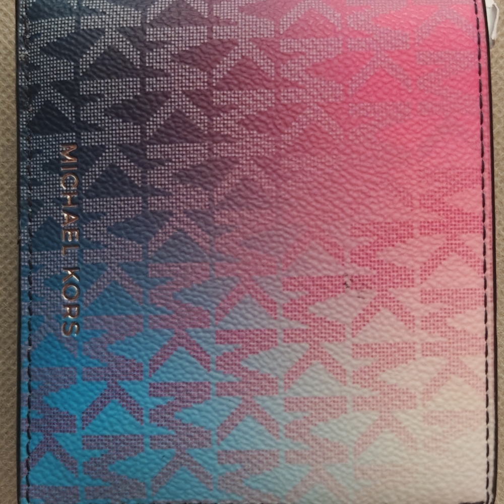 Michael Kors Pink and Blue Logo Wallet